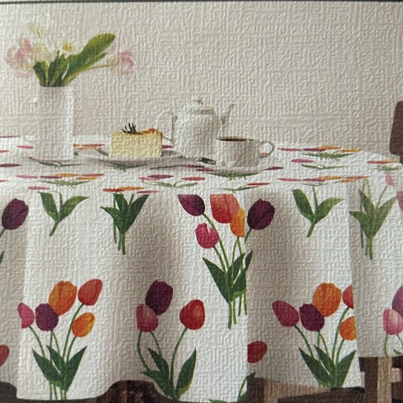 Envogue Tablecloth Spring Summer Colorful Tulips New 60”x 84” Oblong - Picture 2 of 2